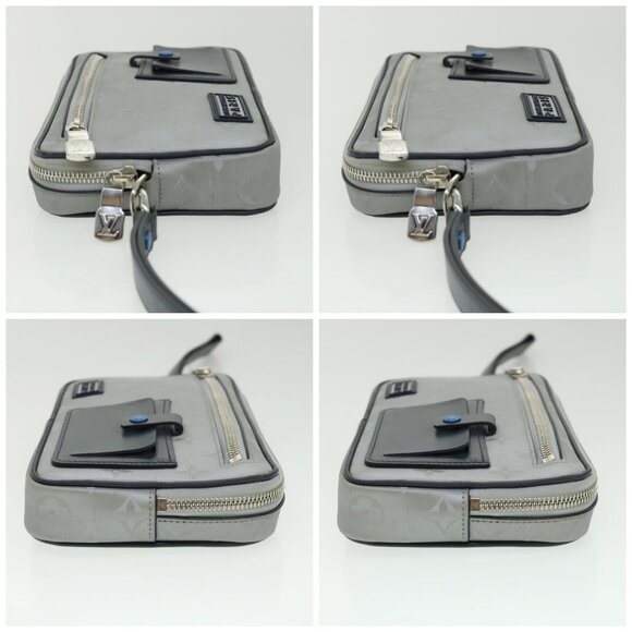 LOUIS VUITTON Monogram satellite alpha Clutch Bag Silver M44171 LV Auth 32344A - Picture 16 of 16